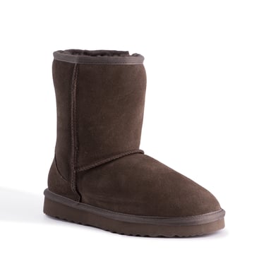 Aus Wooli "Cronulla" Australien Mid Calf Schaffell Stiefel, Schokolade