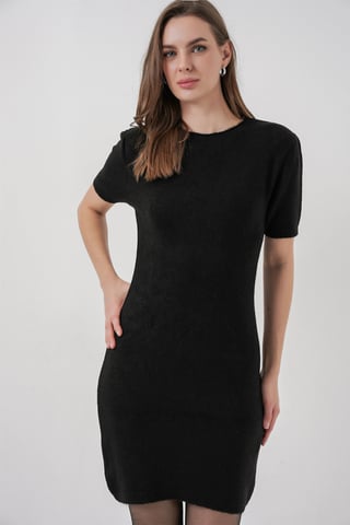 Basic Mini-Strickkleid