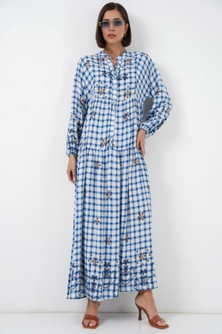 Musterhaftes V-Ausschnitt Maxikleid