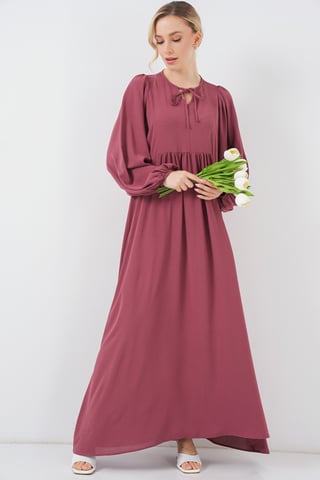 Gemustertes Maxikleid mit Schleife