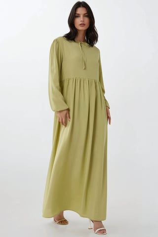 Maxikleid mit A-Linien-Schnitt und Rundhalsausschnitt