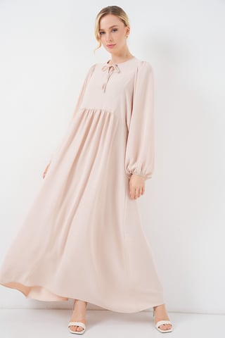 Strukturierter Maxikleid mit Schleife
