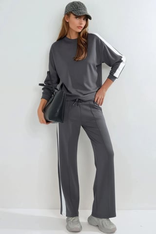 Modal Touch Regular Fit Sweatshirt- und Hosen-Set