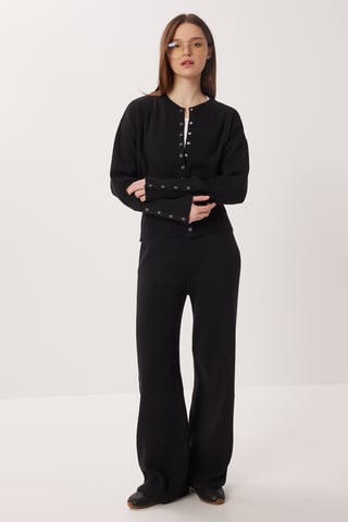 Rippstrick-Co-Ord-Set mit Knopfverschluss
