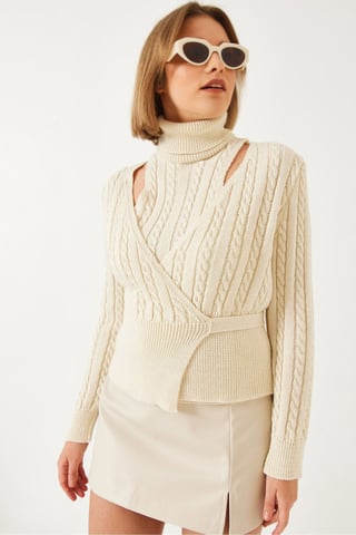 Haar Bart Muster Strick Co-ord Set