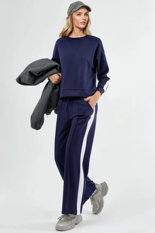 Modal Touch Regular Fit Sweatshirt- und Hosen-Set