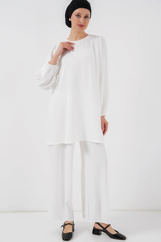Tunika & Weitbeinige Hose Zwei-Teiler Set