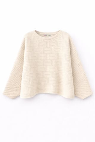 Oversized Texturierter Rippstrick Pullover mit Rundhalsausschnitt