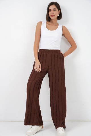 Weite Texturierte Pull-On-Hosen