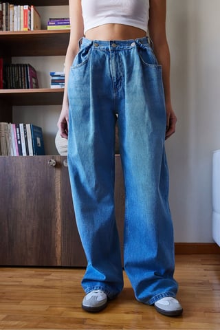 Lässige, weit geschnittene Jeanshose