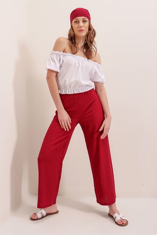 Strukturierte Lockere Strickhose