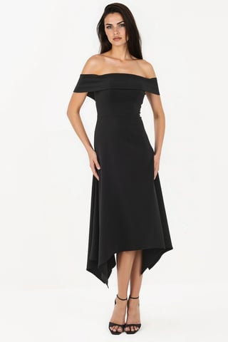Schulterfreies A-Linien-Midikleid
