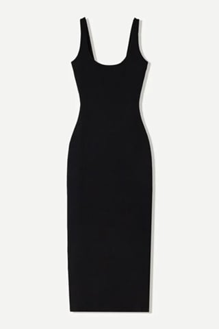Körperbetontes Basic-Midikleid