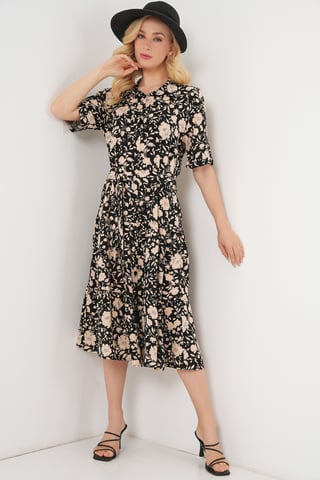 Muster Midi Hemdbl dress