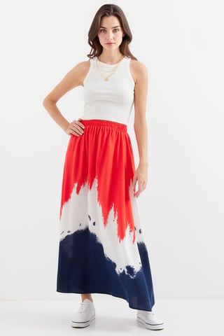 Gradient Maxi Skirt with Elastic Waist
