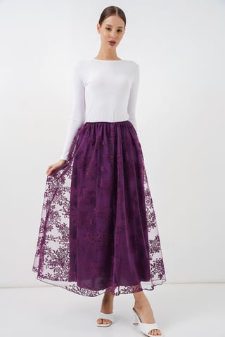 Blumenkleid Hohe Taille Maxi-Rock