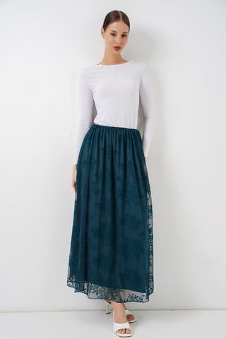 Blumenkleid Hohe Taille Maxi-Rock