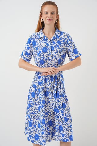 Muster Midi Hemdbl dress