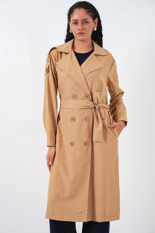 Langer Doppelreihiger Trenchcoat