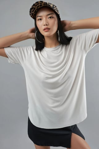 Lockere Passform Crew-Neck T-Shirt