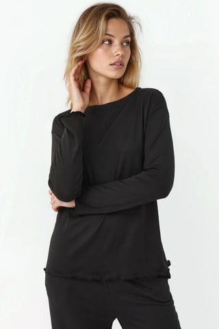 Gemütliches, lockeres Langarm-Pyjama-Set