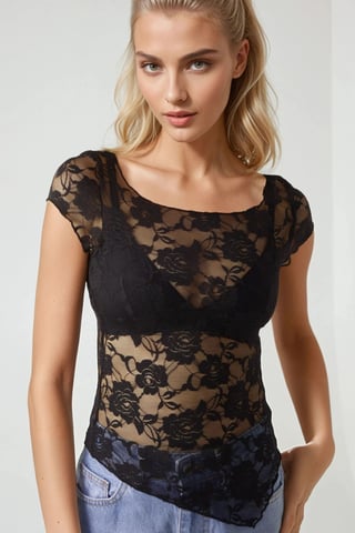 Florales Spitzen-Crop-Top Pika Kollektion