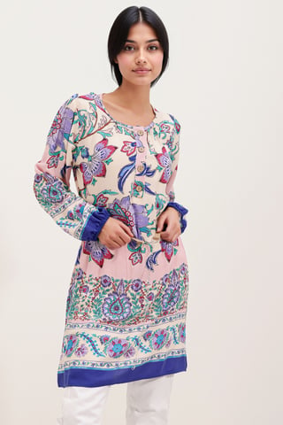 Blühendes Mini-Kleid mit Schleife