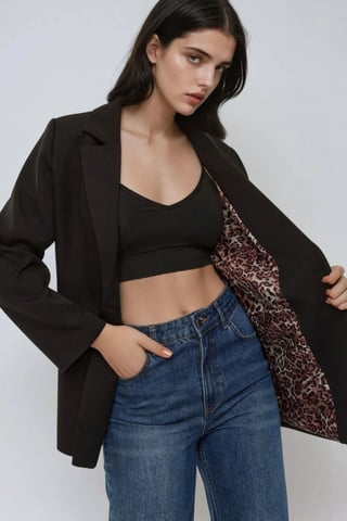 Leopardenfutter Blazerjacke