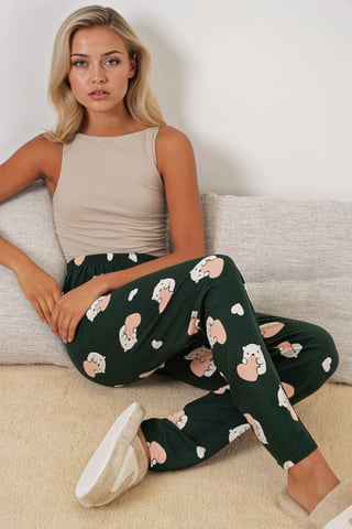 Musterte Mid-Waist Lounge-Hosen