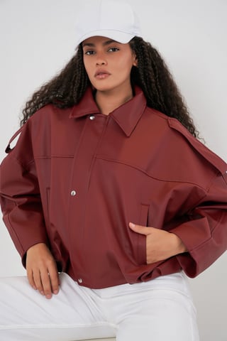 Übergroße Zip-Up Jacke