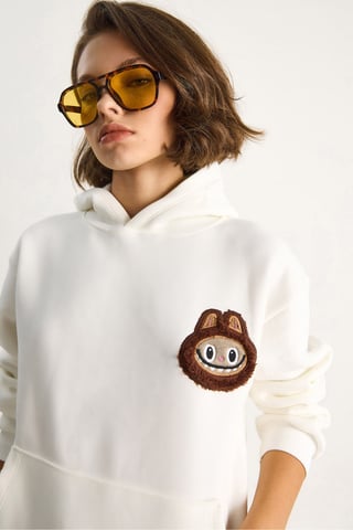 Kapuzenbestickter Sweatshirt