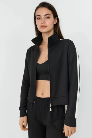 Weiche Touch Modal Stehkragen Sportjacke