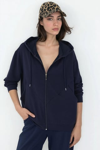 Weicher Touch Vollzip Hoodie Sweatshirt