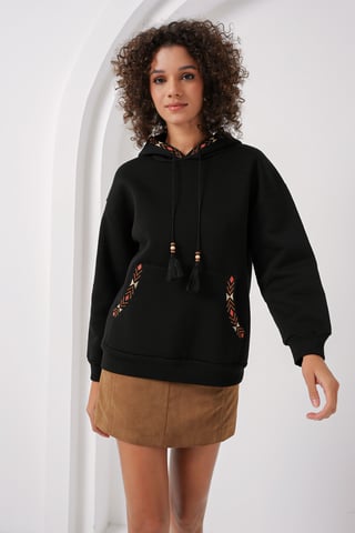 Hoodie im Oversized-Format mit Pompom