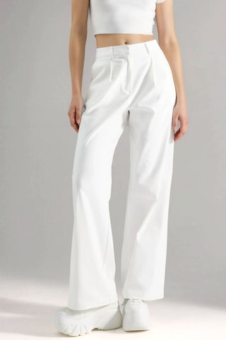 Hohe Taille Weite Palazzo-Hose