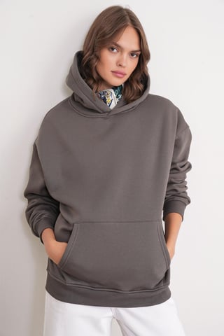 Übergroßer Kapuzenpullover mit Tasche
