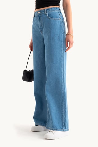 Hochtaillierte Super Weite Bein Jeans