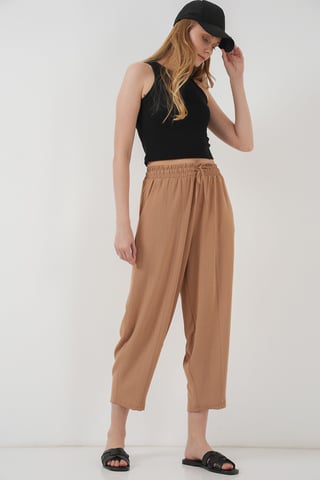 Strukturierte Salwar-Hosen mit Kordelzugbund