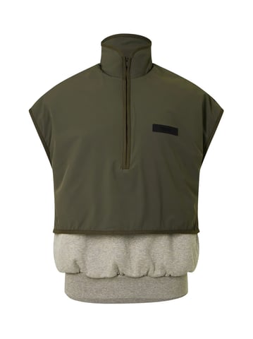 Essentials Nylon-Fleece-Weste mit Stehkragen