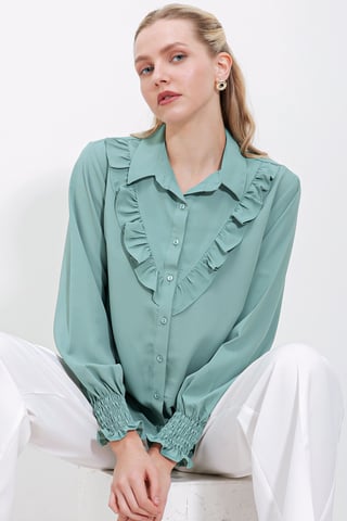 Rüschendetail-Shirt