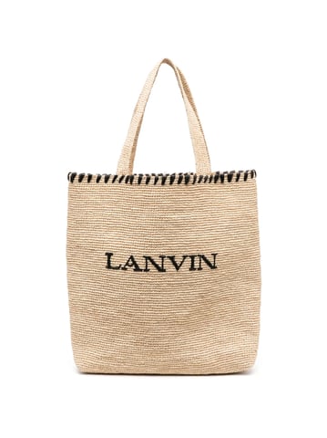 Basttasche mit besticktem Logo