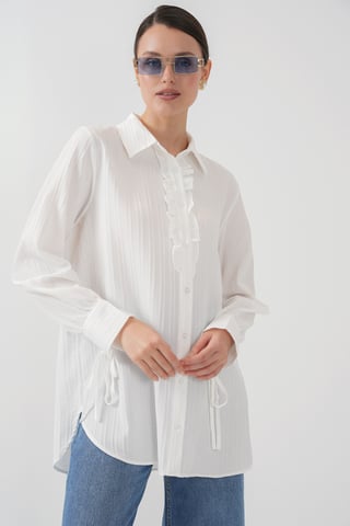 Rüschendetails Strukturierte Bluse