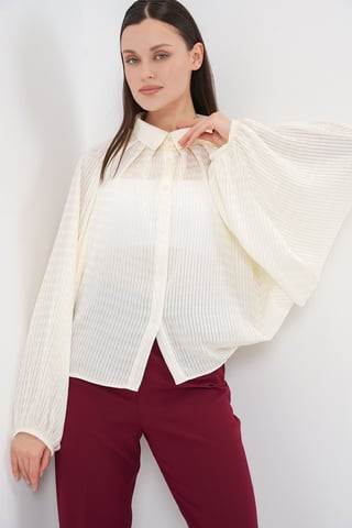 Übergroßes gestreiftes Button-Up Hemd