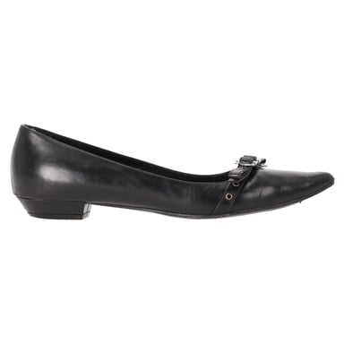 Dior Ballerinas mit spitzer Zehenpartie aus schwarzem Leder