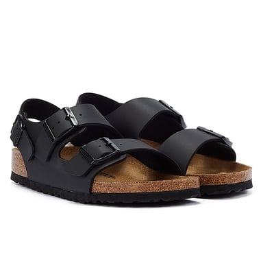Birkenstock Milano Birko Flor Schwarze Ledersandalen