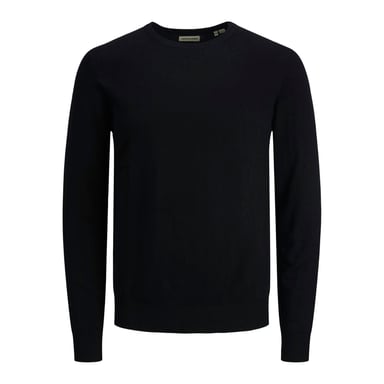 Jack & Jones Pullover Emil Strick Rundhals Schwarz