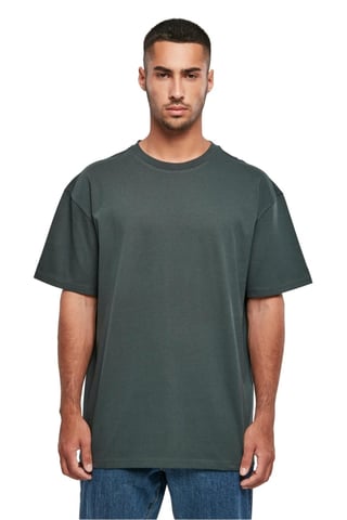 Schweres, übergroßes T-Shirt – Flaschengrün