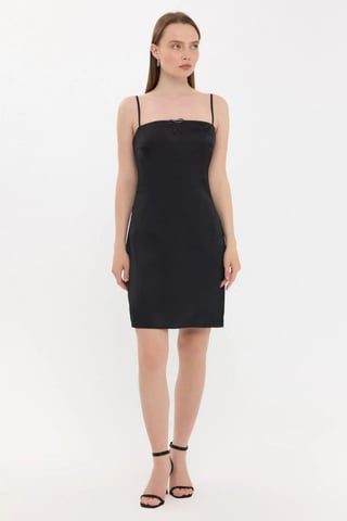 Spaghetti-Träger Mini-Kleid mit Knotenverschluss