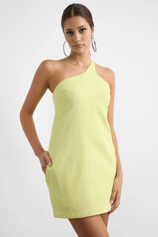 Ein-Schulter Bodycon Mini-Kleid