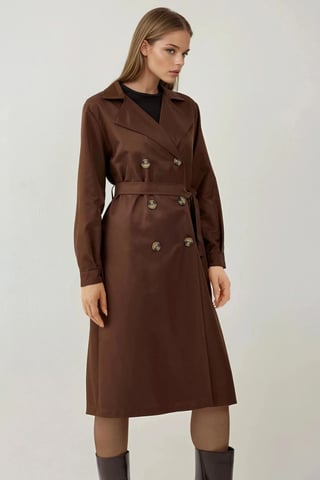 Doppelreihiger langer Trenchcoat